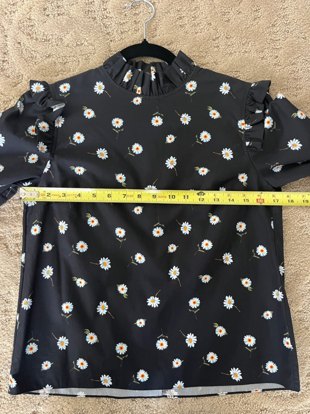 ALICE AND OLIVIA Henrietta Daisy Pattern Ruffled Cotton Blouse XS - Picture 9 of 11